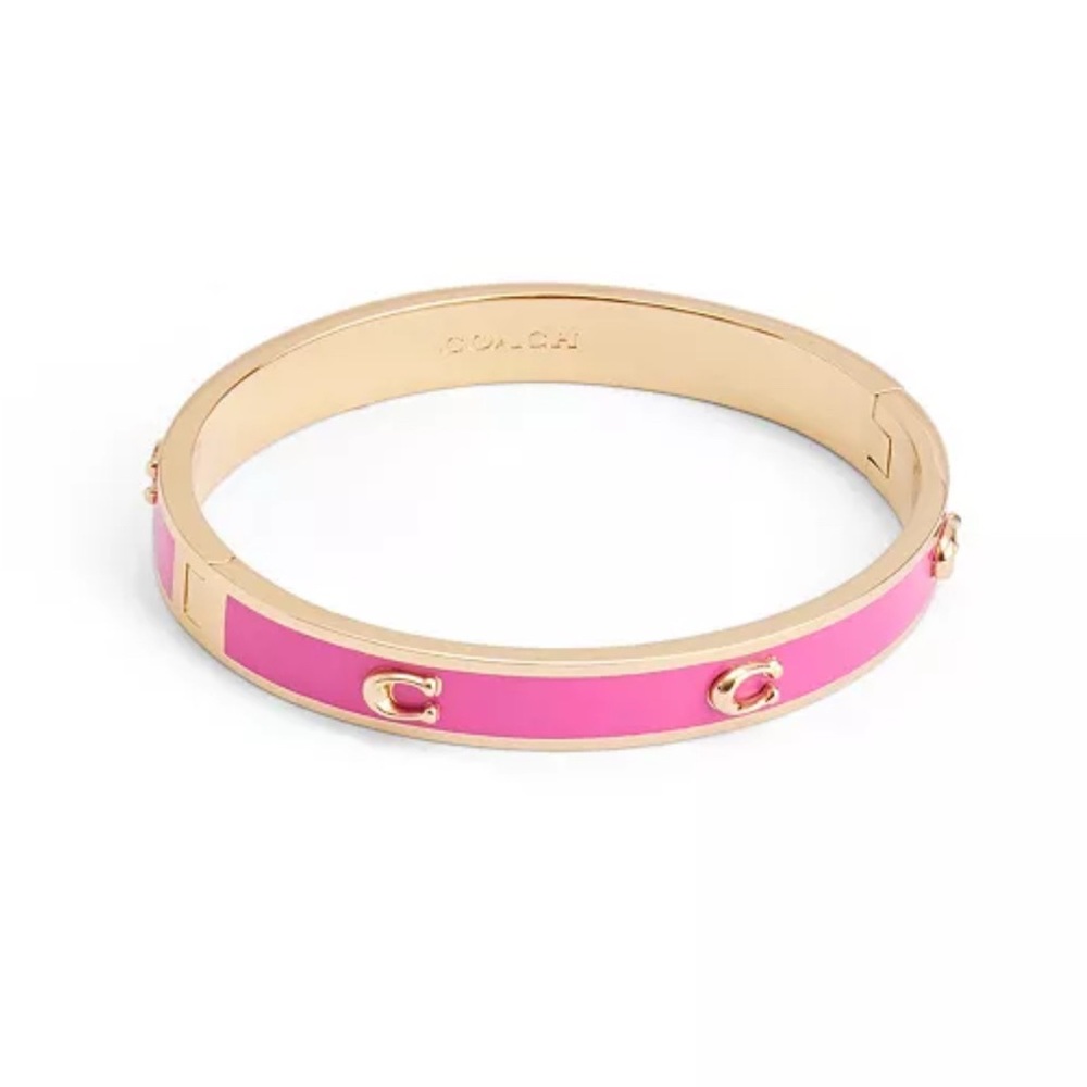 COACH Pegged Signature Hinged Bangle